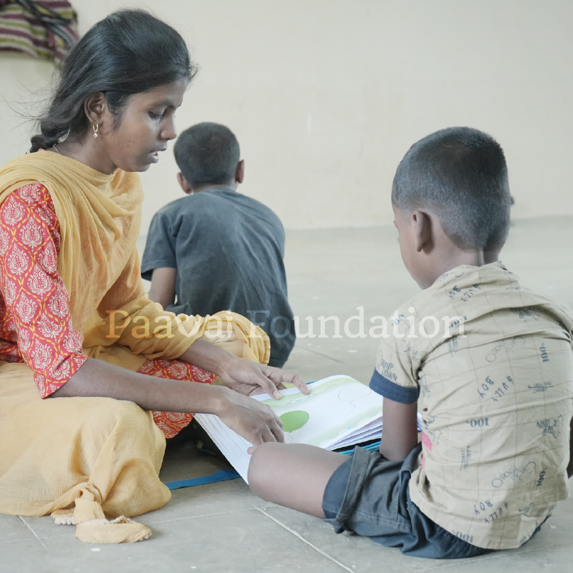 Teaching children at Shishumithra